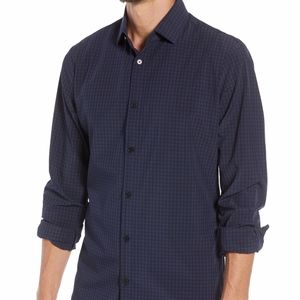 Burns Trim Fit Check Performance Sport Shirt